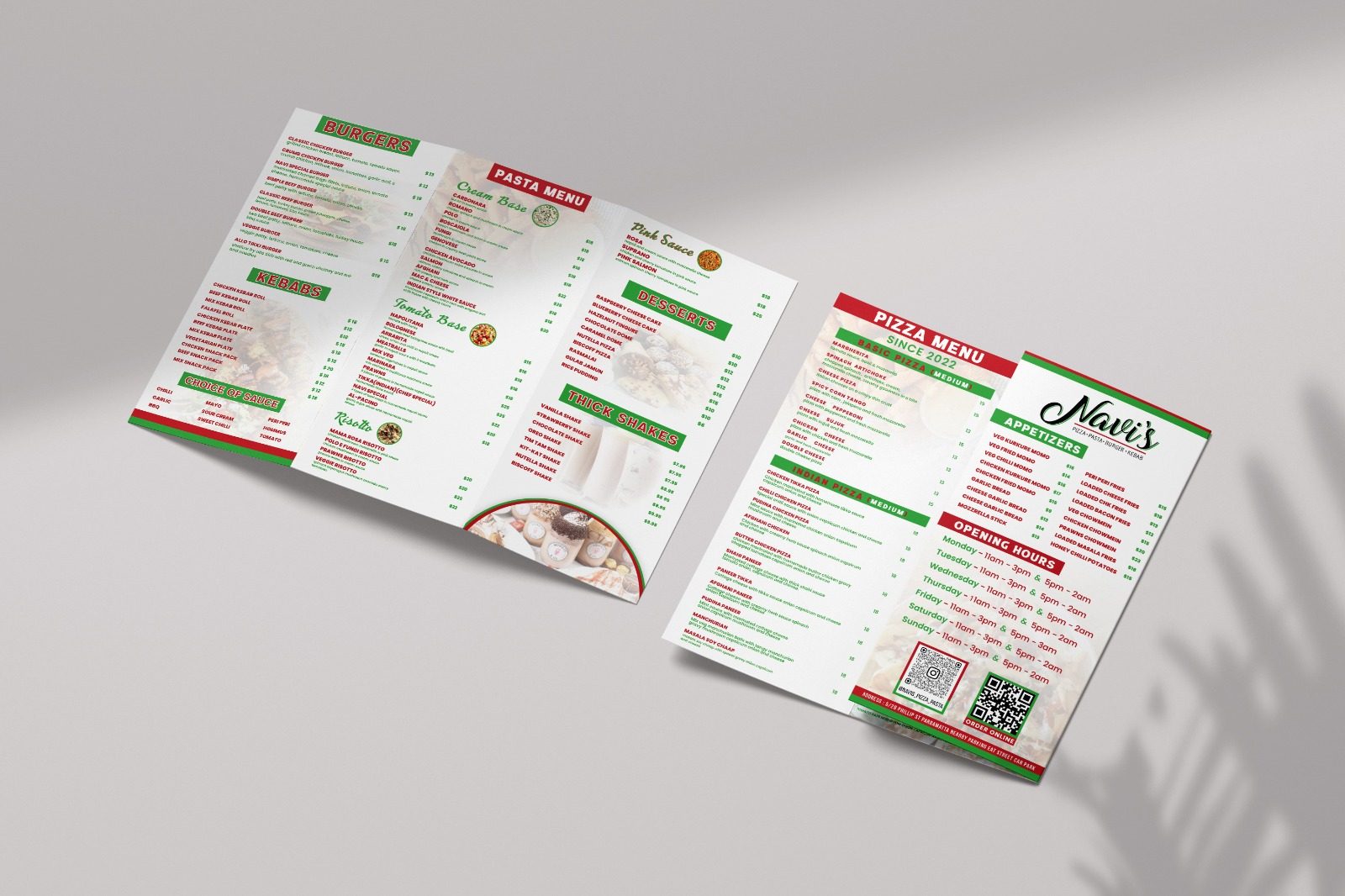 TRIFOLD MENU DESIGN design project