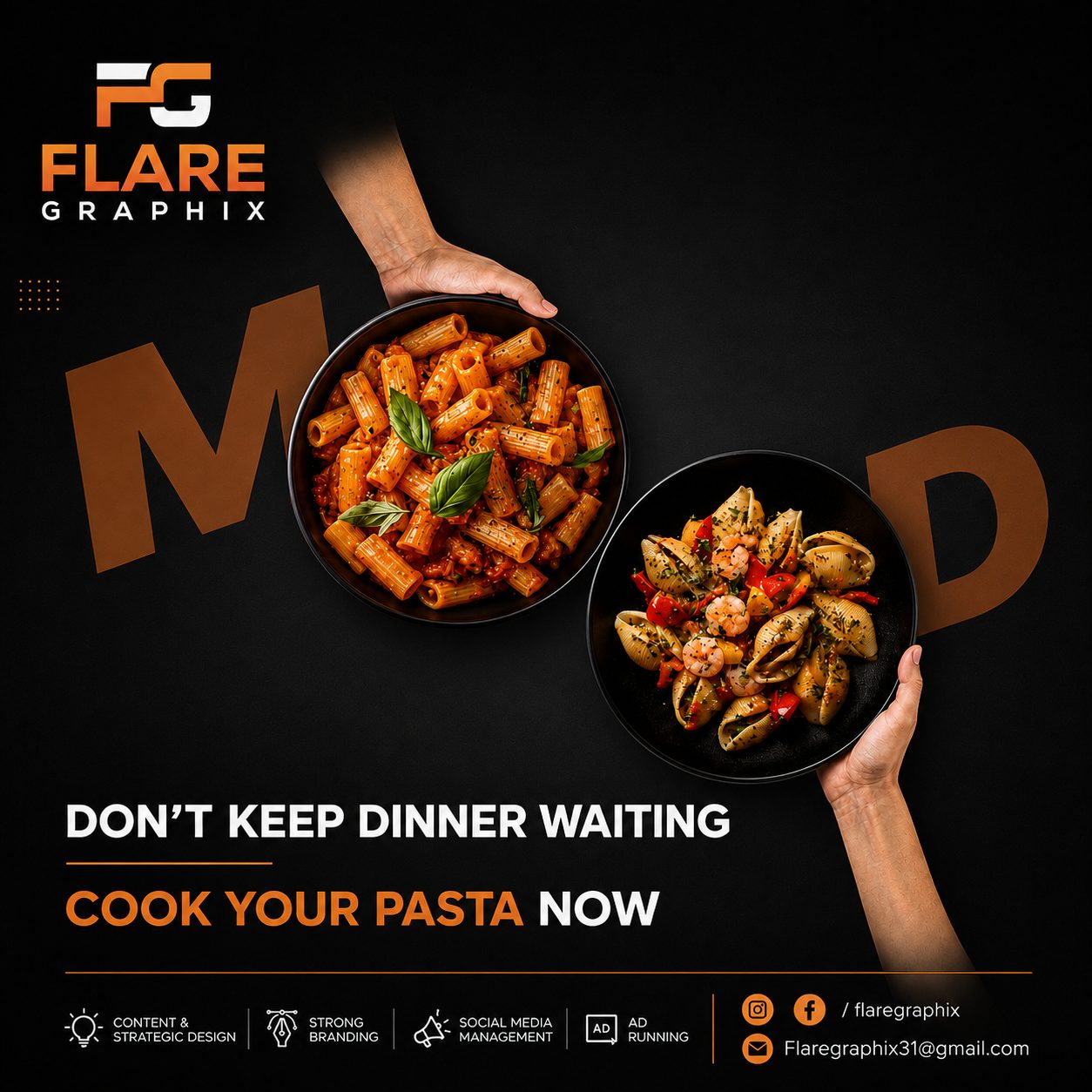 FLARE GRAPHIX — PASTA POST design project