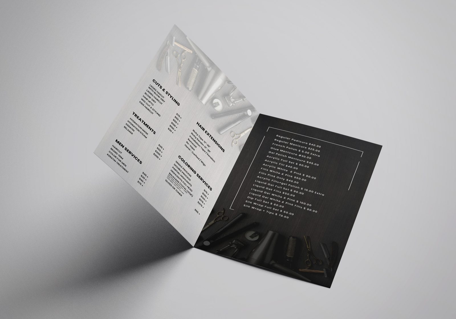 SALON PRICE LIST BIFOLD design project