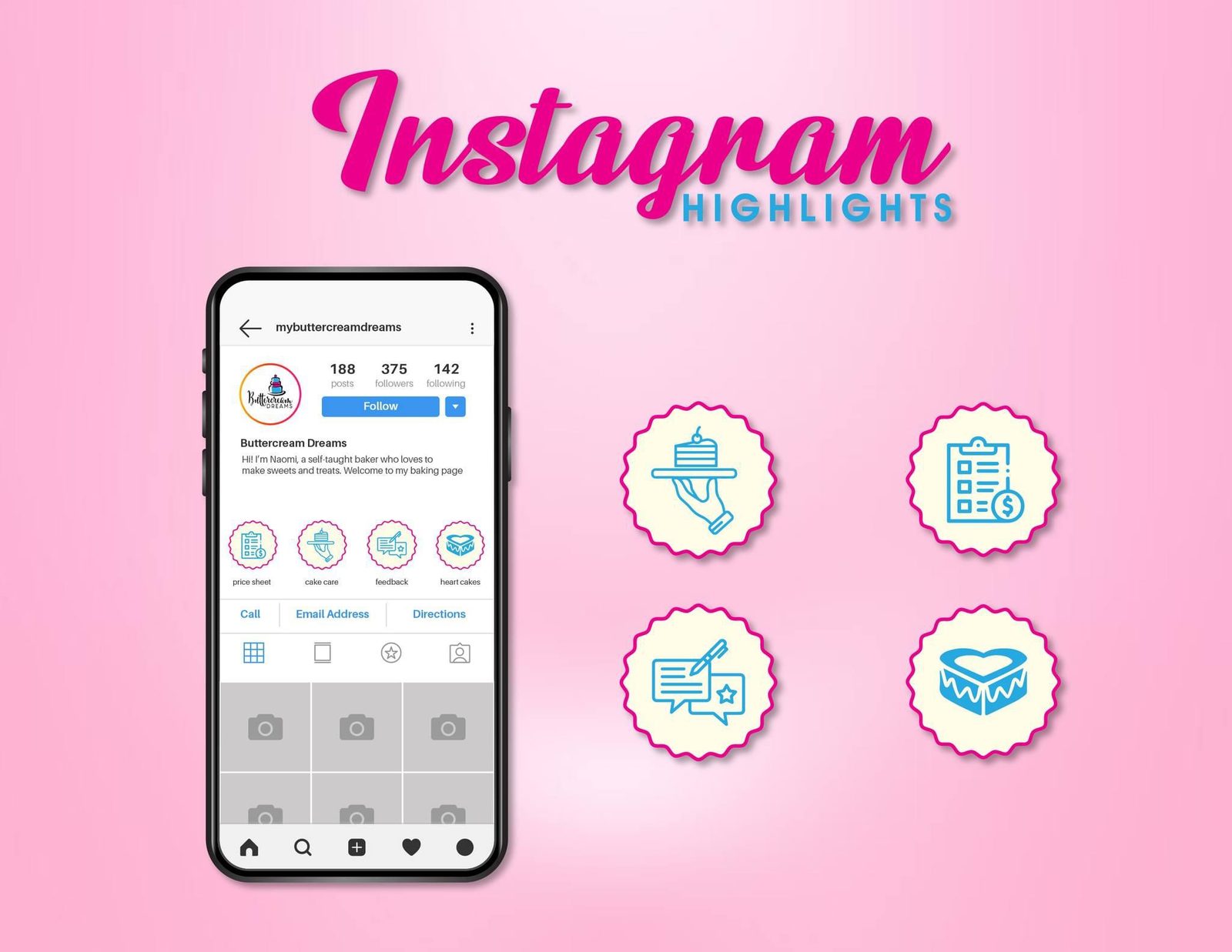 INSTAGRAM HIGHLIGHTS — PINK design project