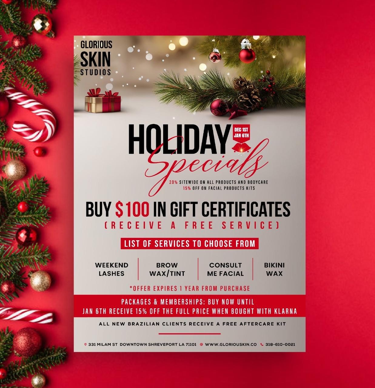 GLORIOUS SKIN — HOLIDAY SPECIALS design project