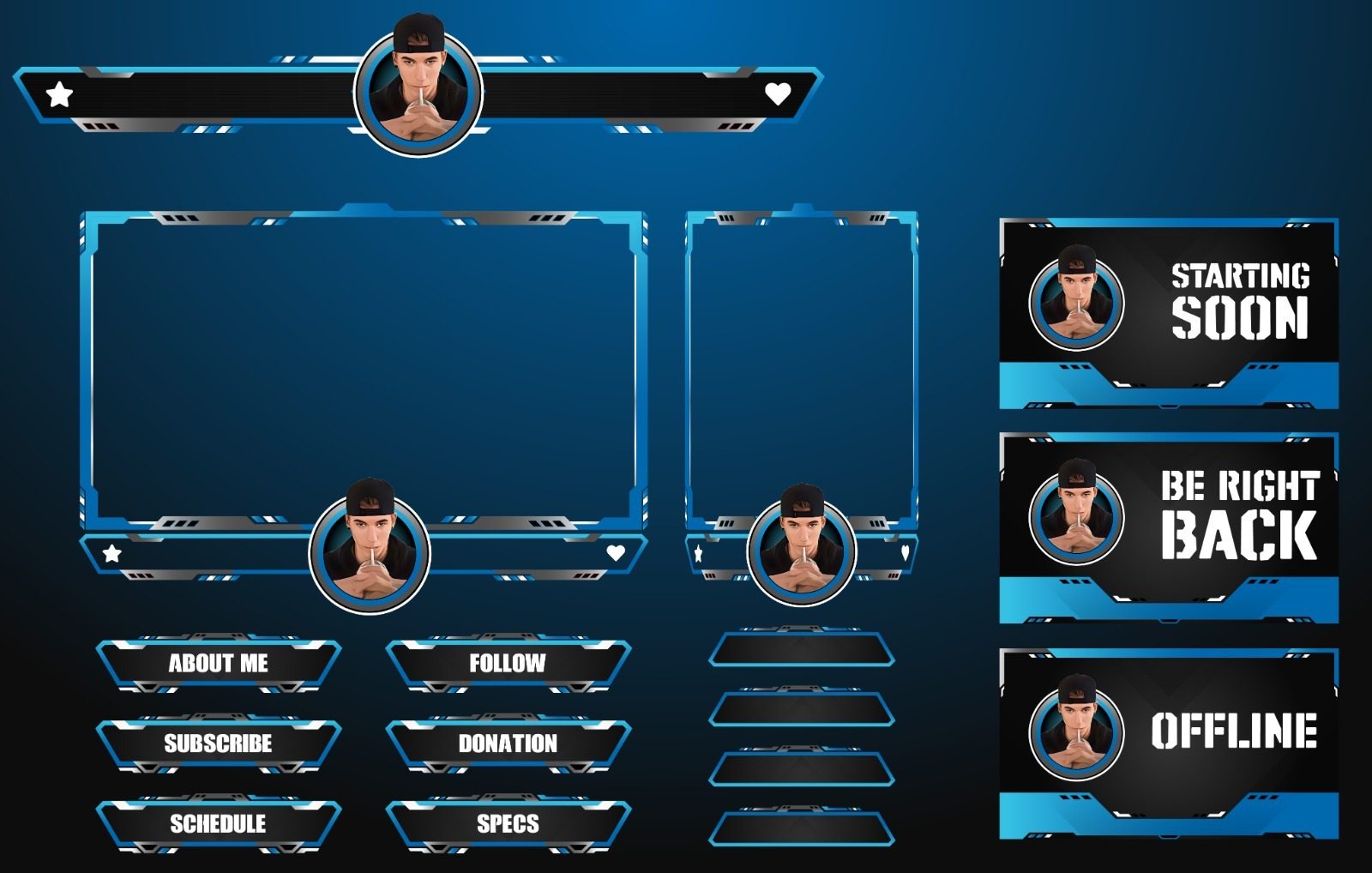 STREAM OVERLAY PACK — BLUE design project
