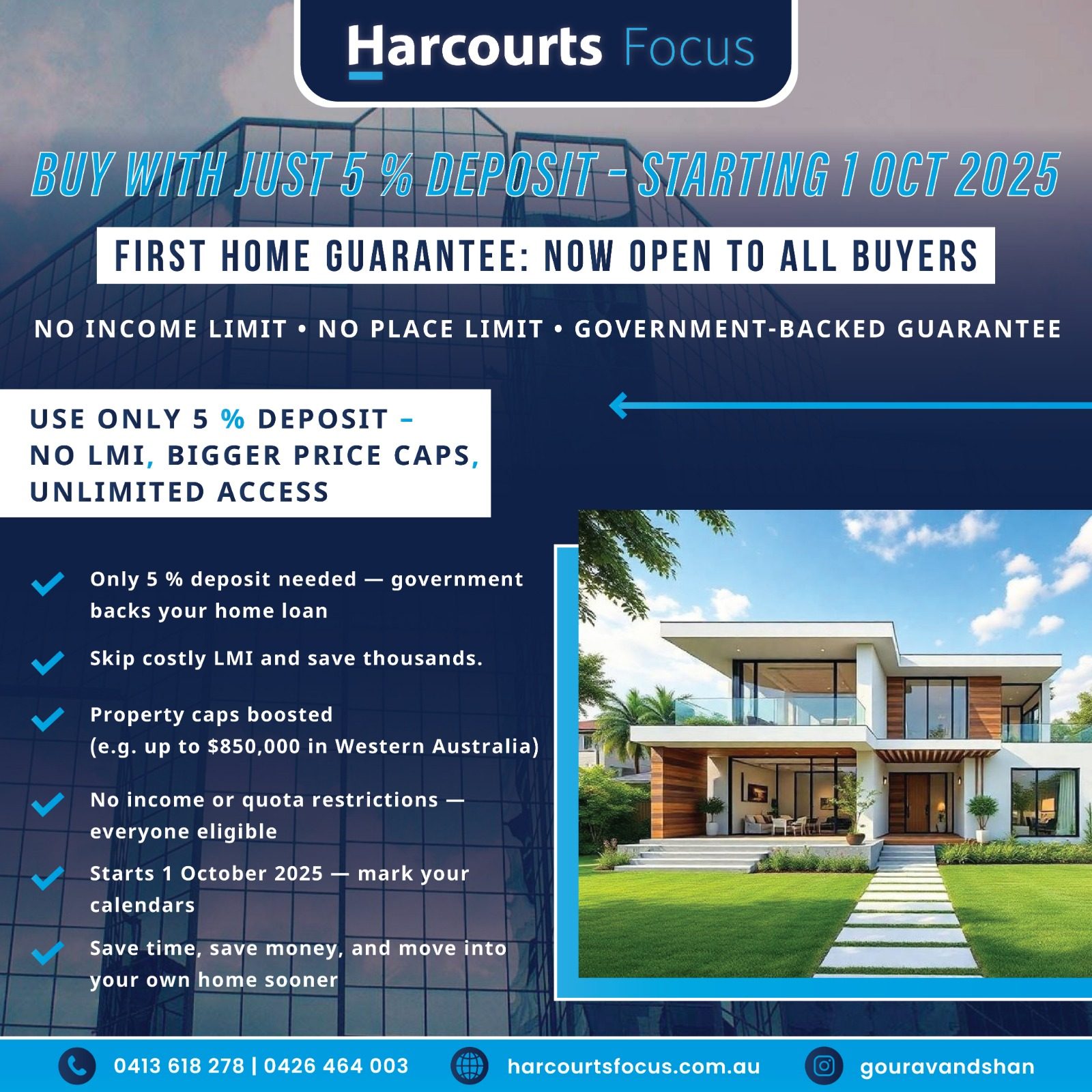 HARCOURTS — 5% DEPOSIT CAMPAIGN design project